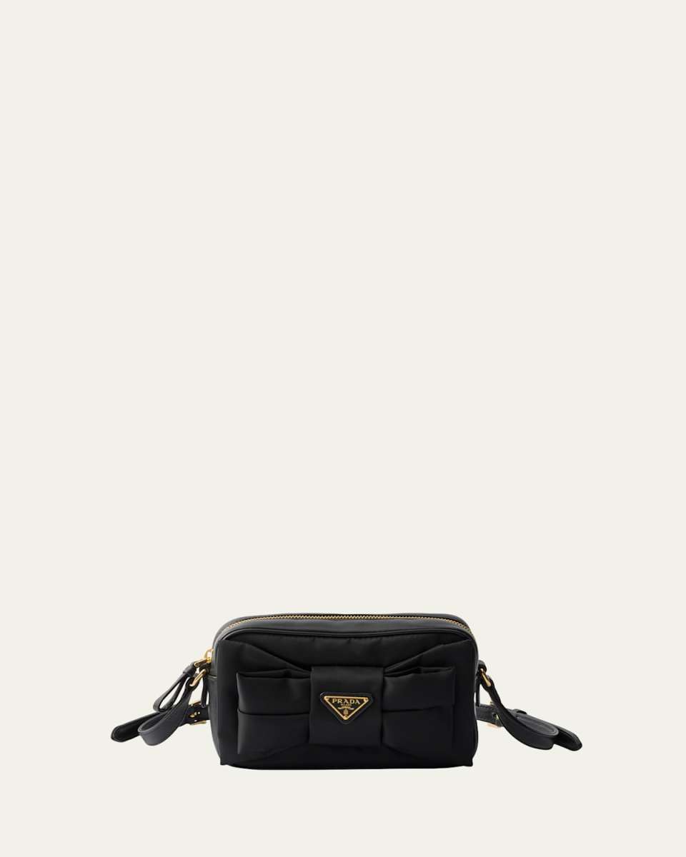 Bow Re-Nylon Camera Crossbody Bag